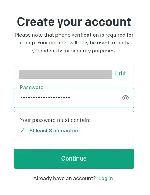 Create your account